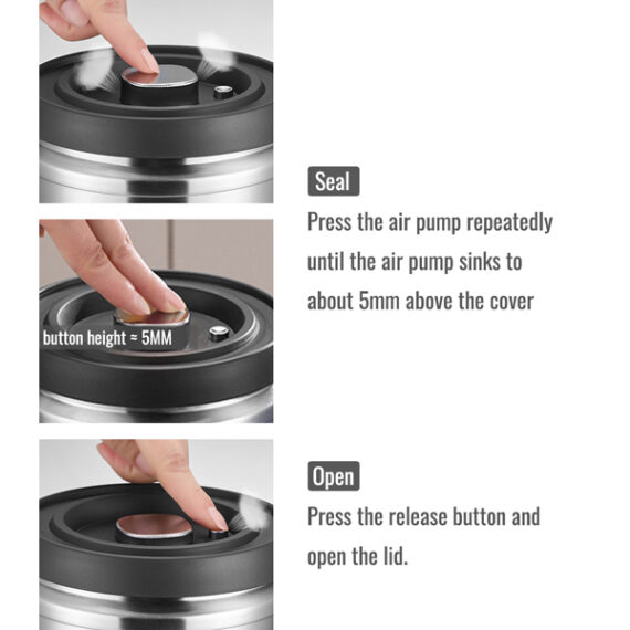 Stainless Steel Vacuum Sealed Container - Lock in Freshness and Flavor