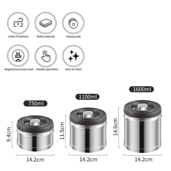 Stainless Steel Vacuum Sealed Container - Lock in Freshness and Flavor