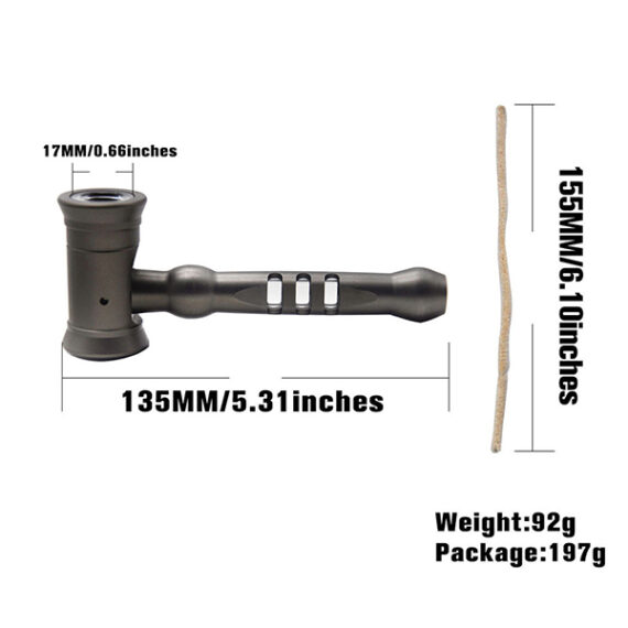 Hammer-Shaped Detachable Aviation Aluminum Tobacco Pipe