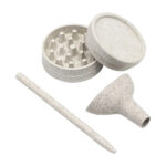 Eco-Friendly Smoking Accessory Kit: Biodegradable Grinder, Filter, and Pre-Rolled Cone