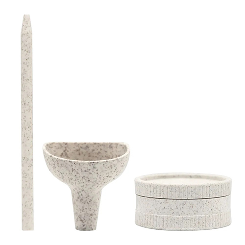 Eco-Friendly Smoking Accessory Kit: Biodegradable Grinder, Filter, and Pre-Rolled Cone